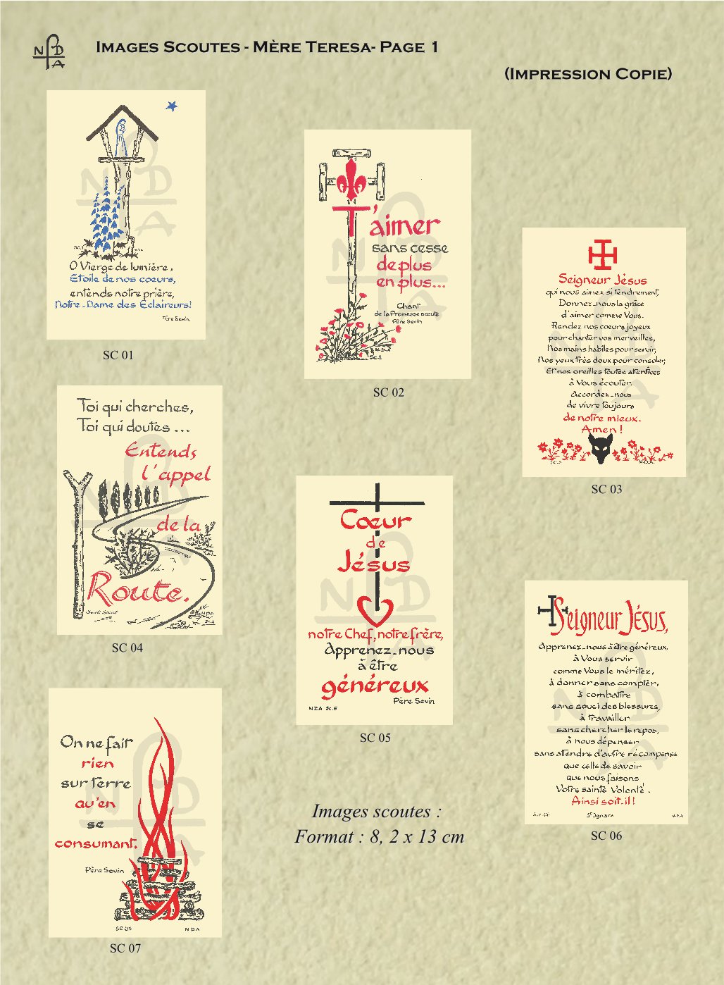 Abbaye Argentan Images Scoutes Mère Teresa page 1