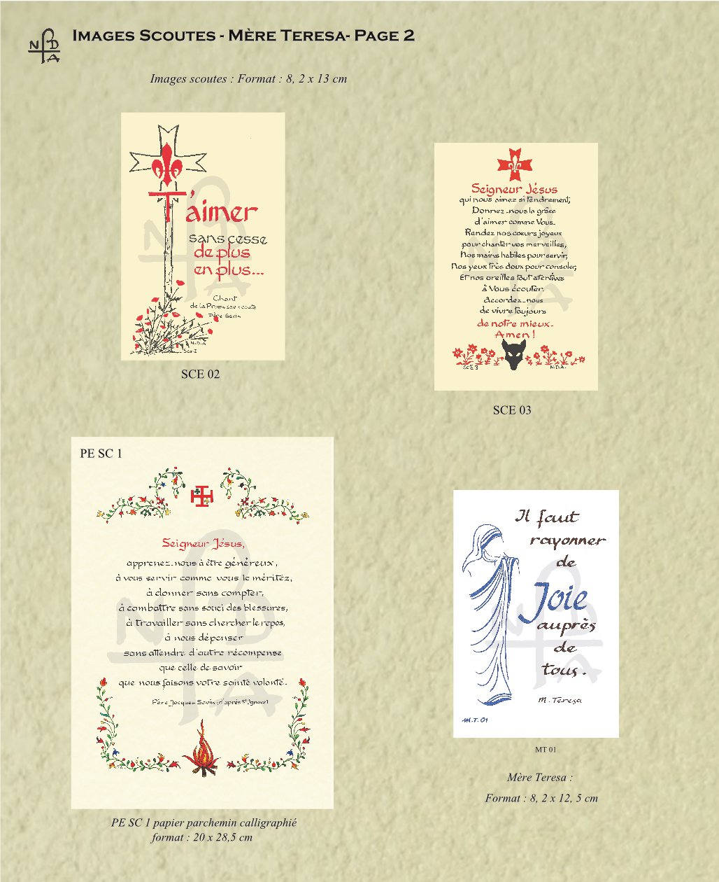 Abbaye Argentan Images Scoutes Mère Teresa page 2