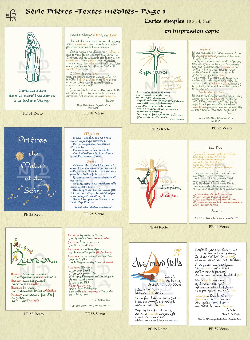 Abbaye Argentan Prières Textes médités page 1