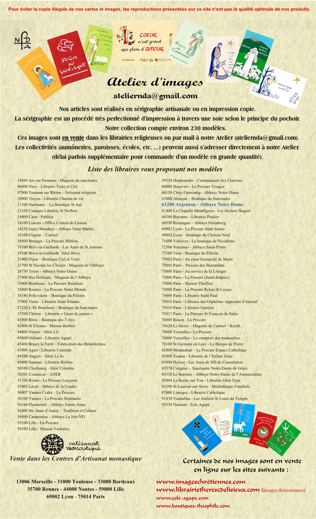 Abbaye Argentan Présentation Liste Libraires mars 2026