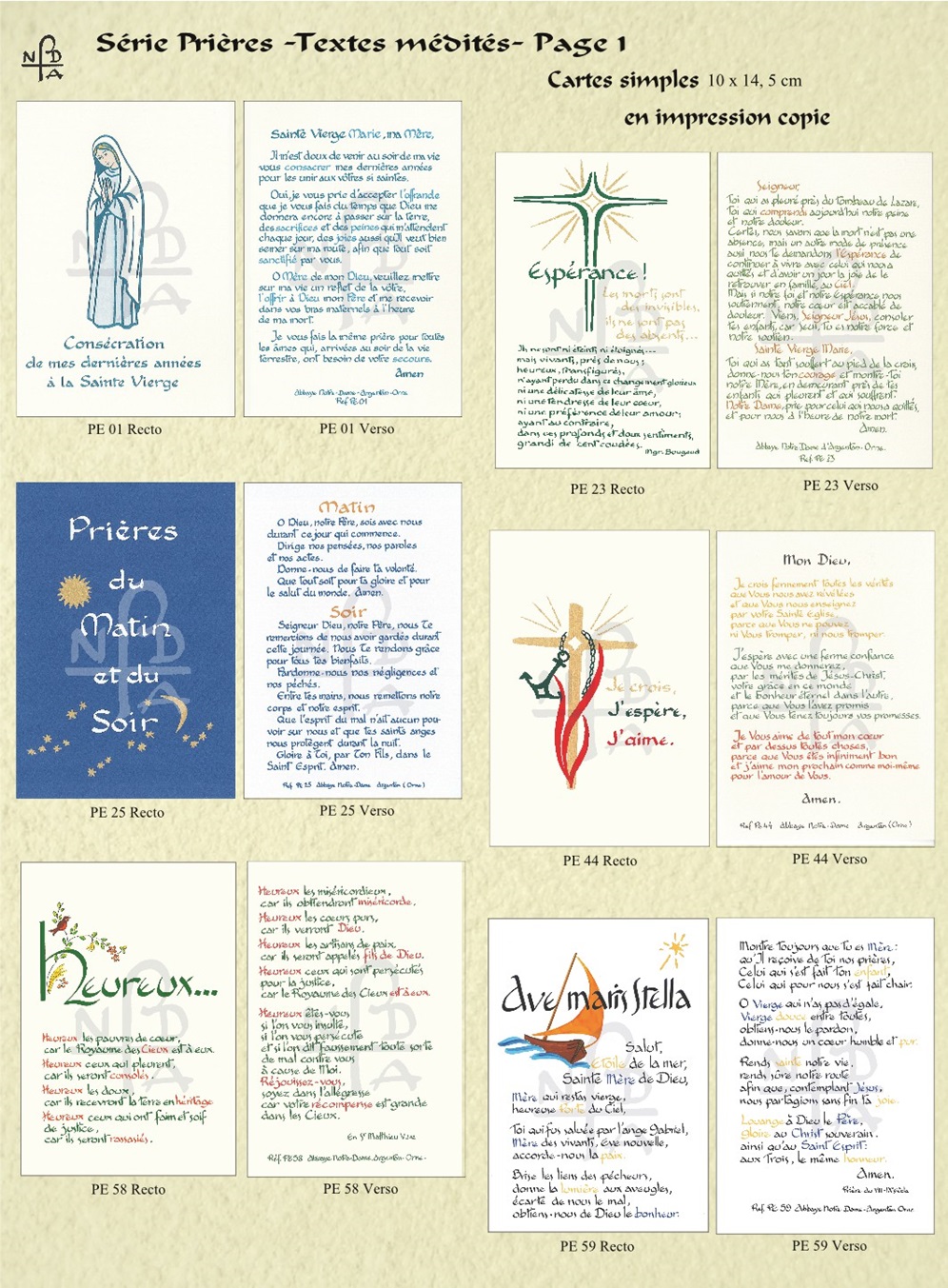 Abbaye Argentan Prières Textes médités page 1