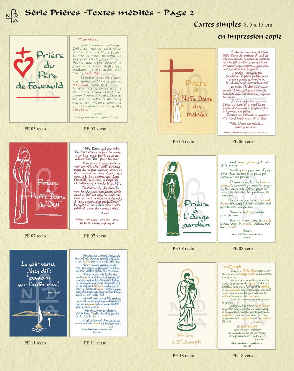 Abbaye Argentan Prières Textes médités page 2